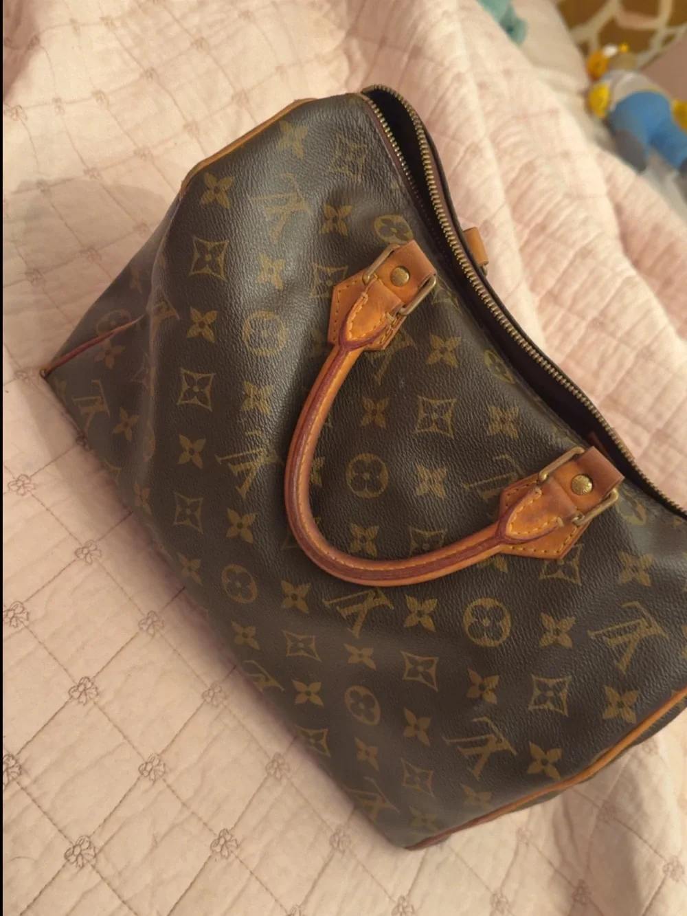 Louis Vuitton Monogram Satchel in Brown and Tan speedy 35